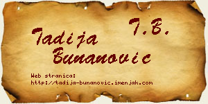 Tadija Bunanović vizit kartica